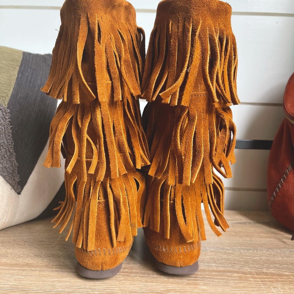 Minnetonka 3 Layer Fringe Boots - image 4